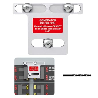 Generator Interlock Kit Compatible with Culter Hammer and Eaton 100 Amp Panels. 1 3/8 to 1 1/2 Inches Spacing Between Main and Generator Breaker, Professional and Interlock Kit