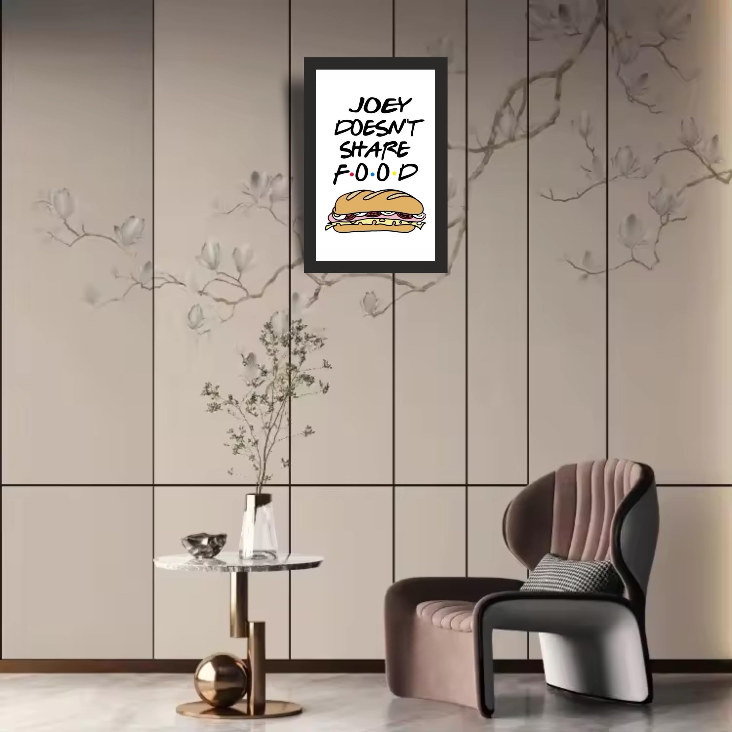 Friends Joey Sandwich Quote Photo Frame A4 Black Wall Art