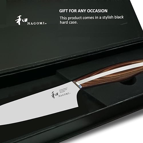 Miniatura 5 de NAGOMI Cuchillo dentado para tartas de 6 pulgadas, fabricado en Seki, Japón, hoja en 440A y cómodo mango de madera Pakkawood, cuchillo japonés