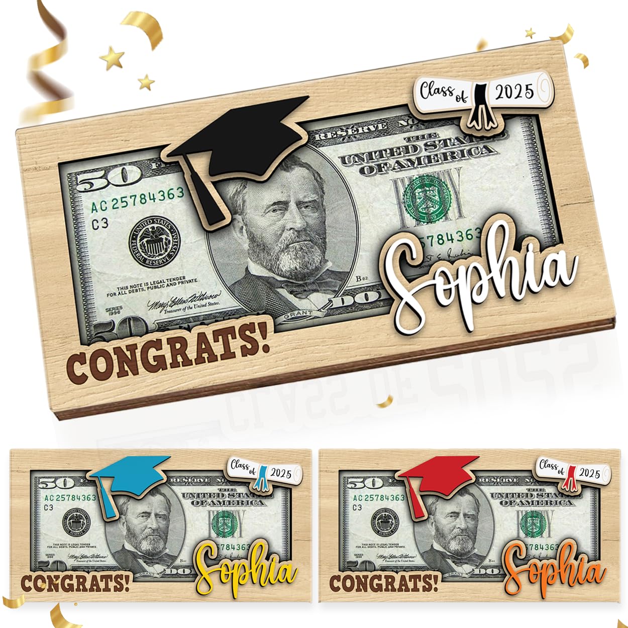 Graduation Gifts For Daughter and Son, Personalized Graduation Money Holder 2025, Customized Money Holder, Graduation Cards Bulk, Graduation Leis 2025 (MH16) Thumbnail