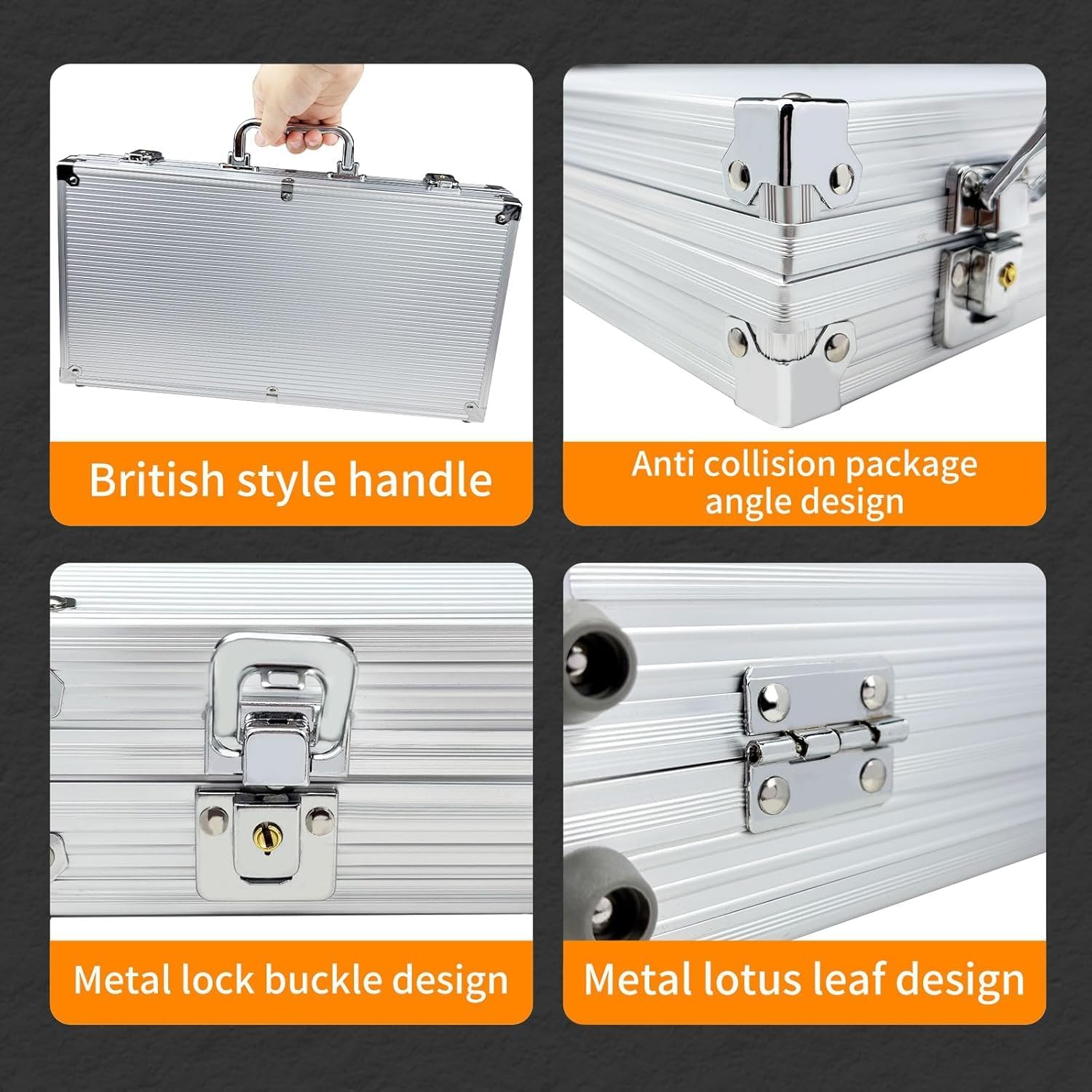 300 Chips Professional Poker Chip Set with Aluminum Case, 11.5 Gram Composite Clay Chips, 2 Decks of Cards, 5 Dice & Dealer Button - Perfect for Texas Holdem, Blackjack, Casino Night (300 pcs)