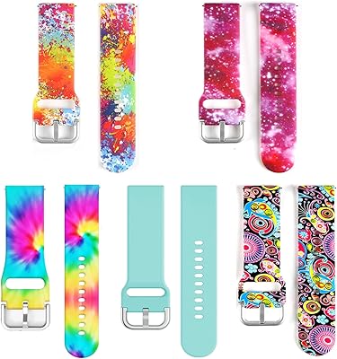 Kids Watch Bands Compatible with SyncUP Kids Watch Band Replacement for Girls Child Boys,20MM Colorful Pattern Silicone Watch Band Wristband Strap for T-Mobile Sync UP Kids Watch,5.5
