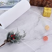 Vista 4 de TONIFUL 3 rollos de cintas de malla decorativas verde/blanco/amarillo de 10 pulgadas, malla de tela con papel de aluminio para decoraciones