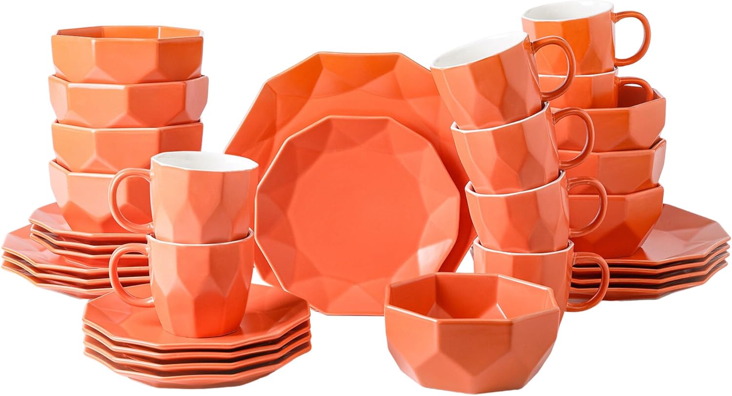 Amazon.com | Stone Lain Jamie Porcelain Dinnerware Set, 32-Piece ...