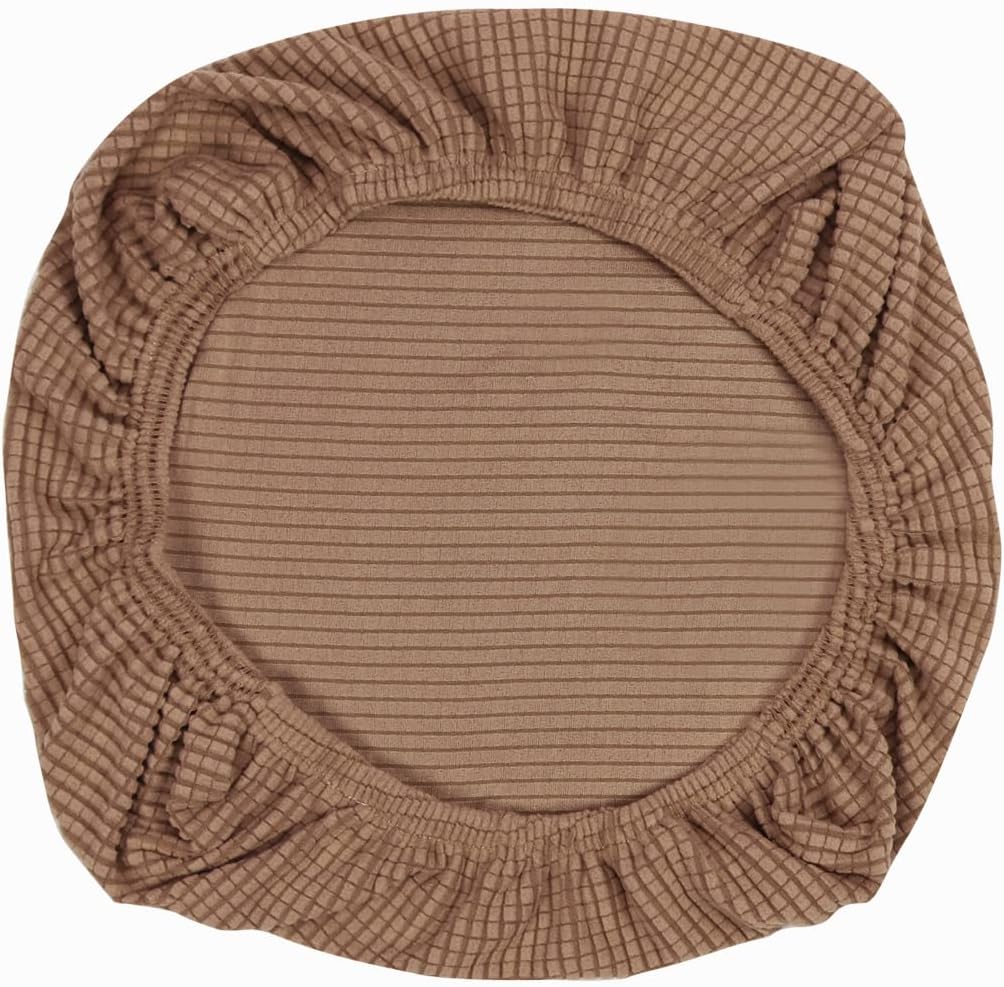 Yikko Elastic Stretch Spandex Chair Seat Covers Slipcovers Washable fit for Office Chairs,Dining Room Chairs,Bar Wedding Party Decor (1, Brown)