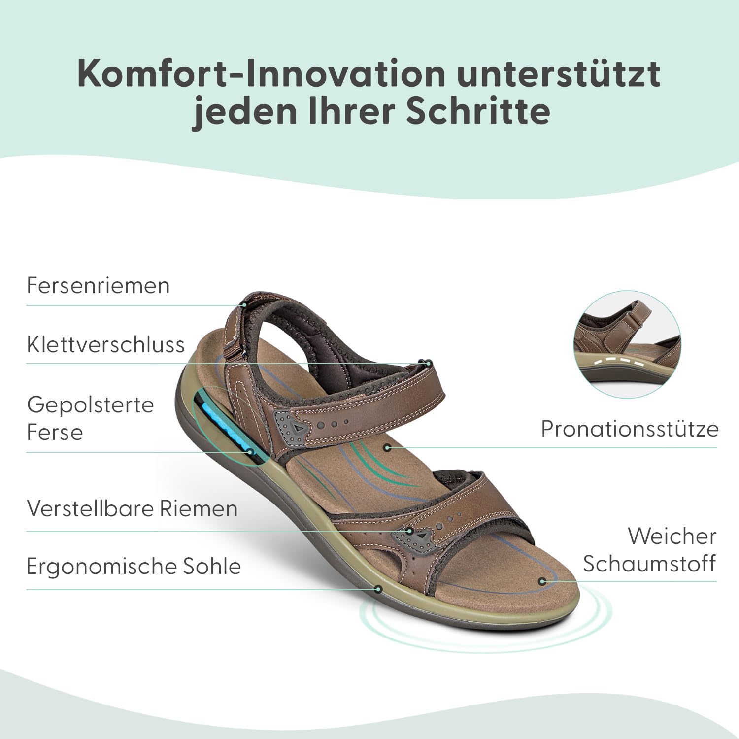 Orthofeet Malibu orthopädische Damen Sandalen