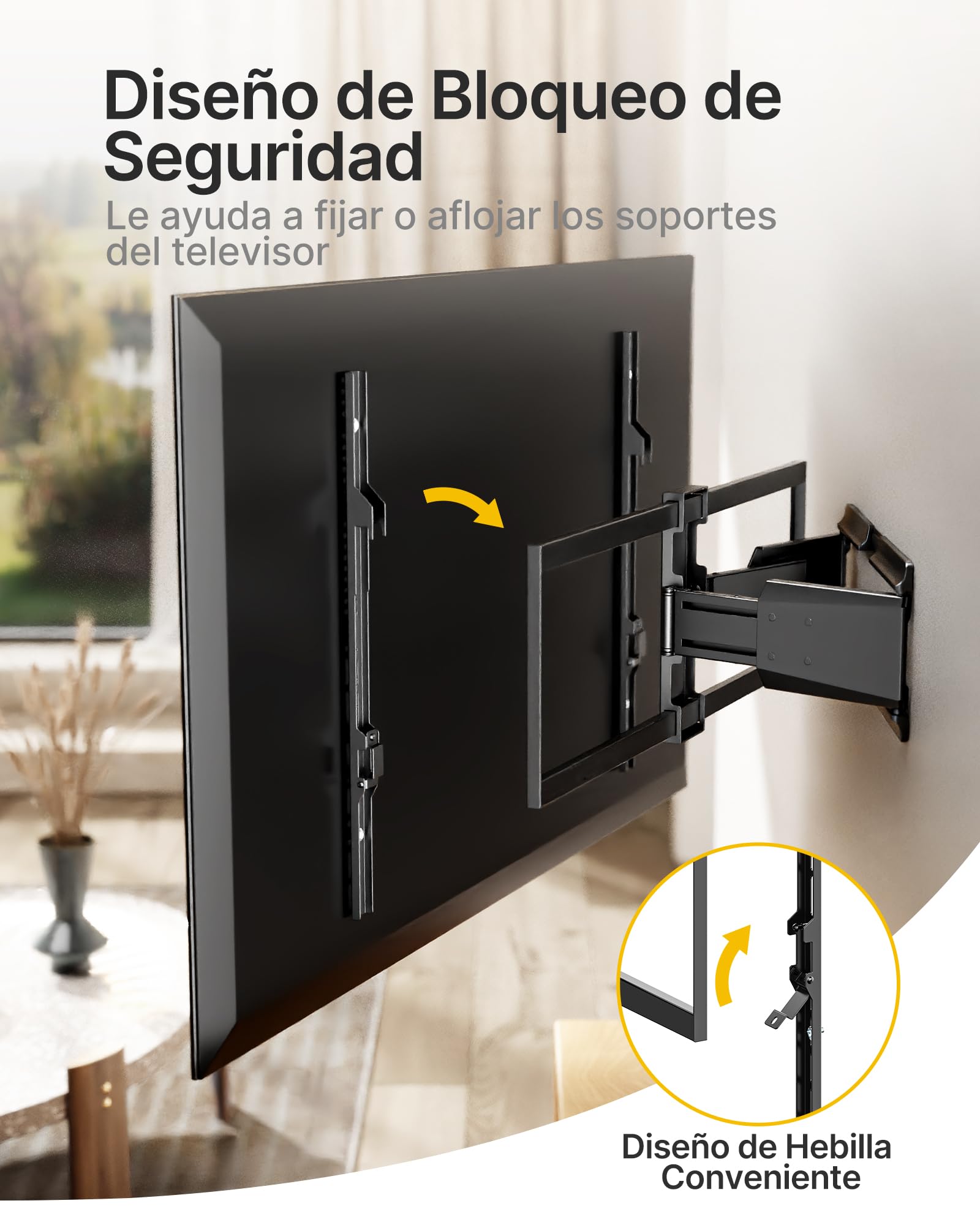 monTEK Soporte TV Ultrafino Reforzado para 50-100" | Soporte TV articulado con giro, inclinación y extensión, hasta 85 kg, doble brazo y VESA máx. 800x600.