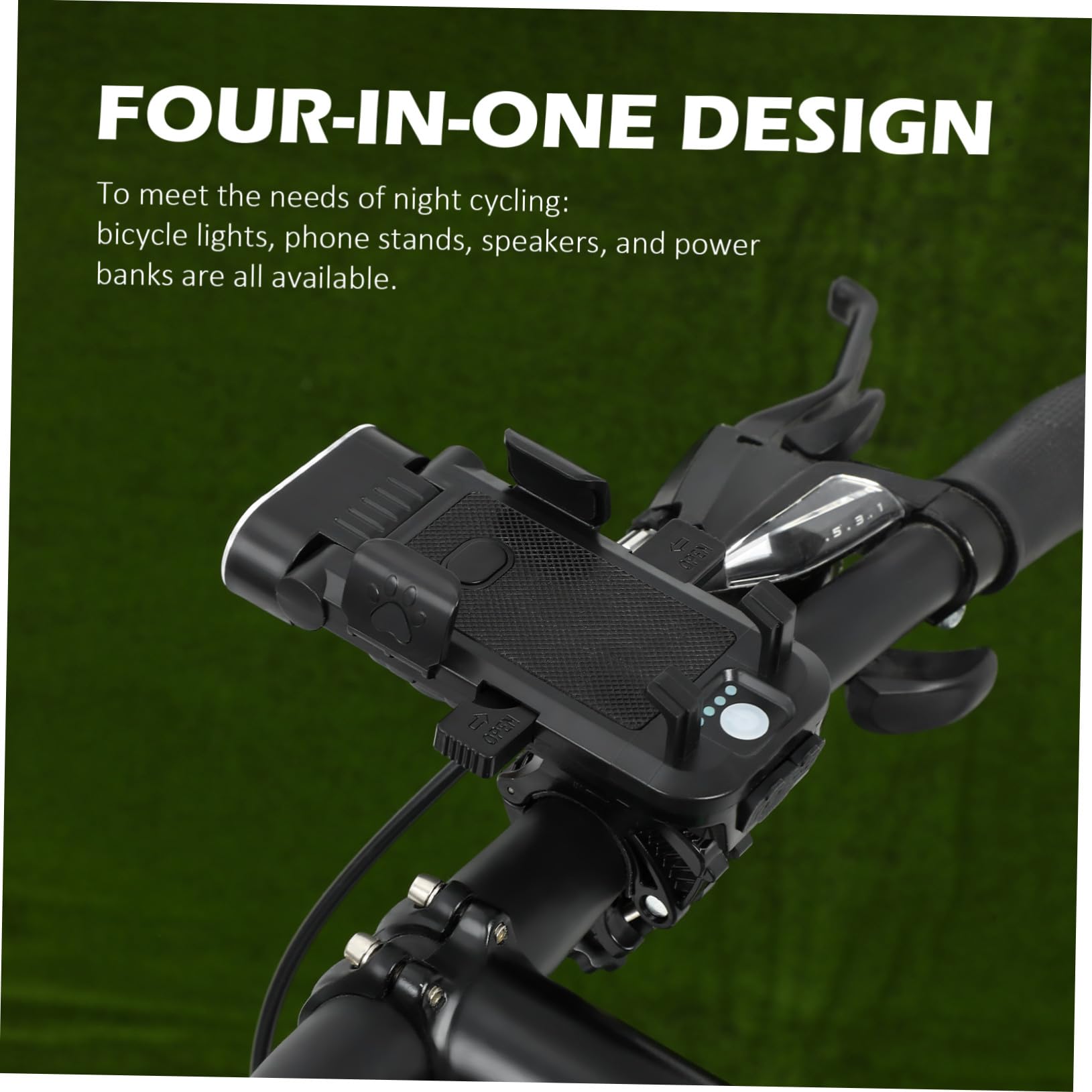 TOYANDONA per Bici con Supporto Smartphone e Clacson Elettrico Faro Anteriore e Posteriore LED Ricaricabile USB con Power Bank per Ciclismo Notturno e Mountain Bike