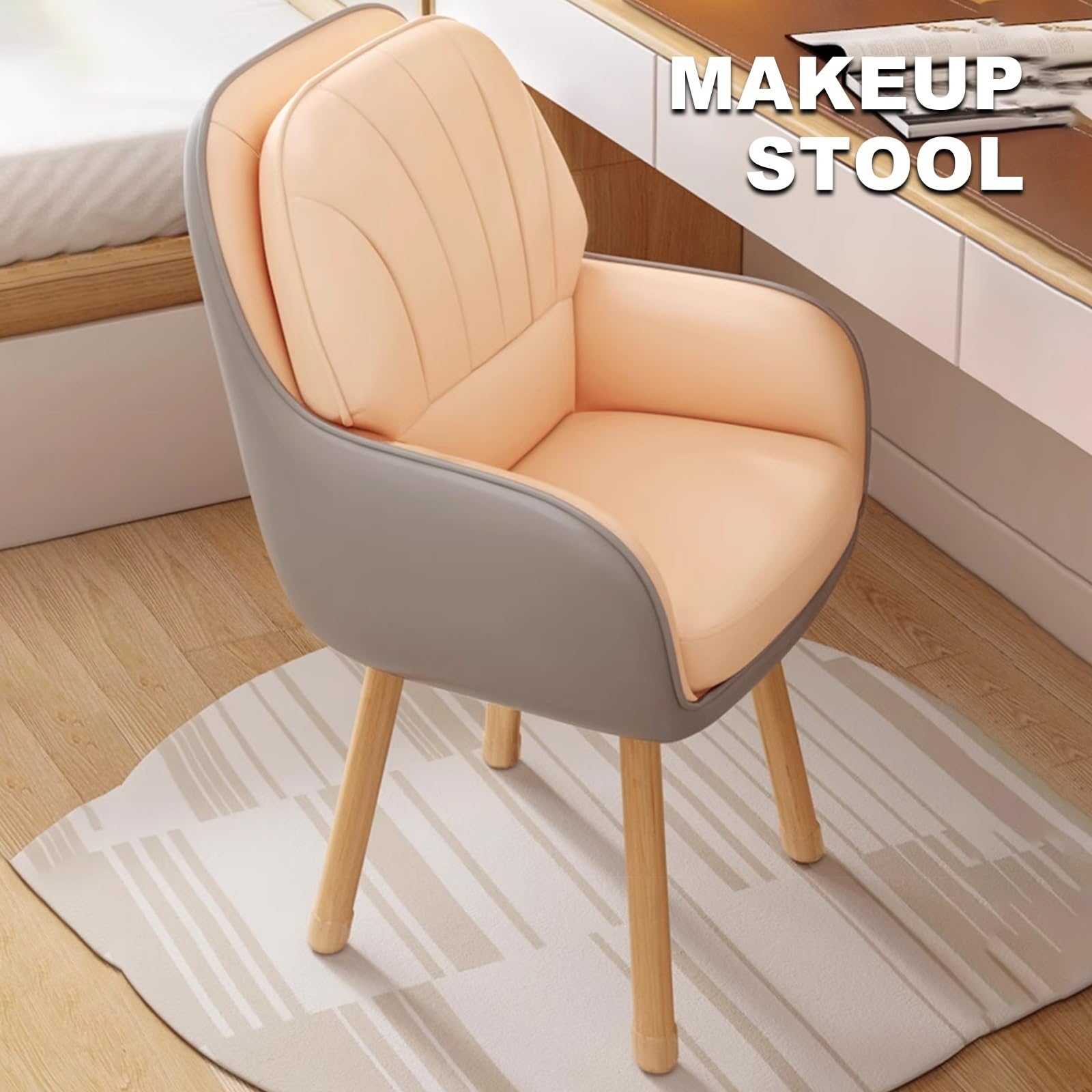 Poltrona ergonomica con gambe in legno massello per casa ufficio e mobili da bagno
