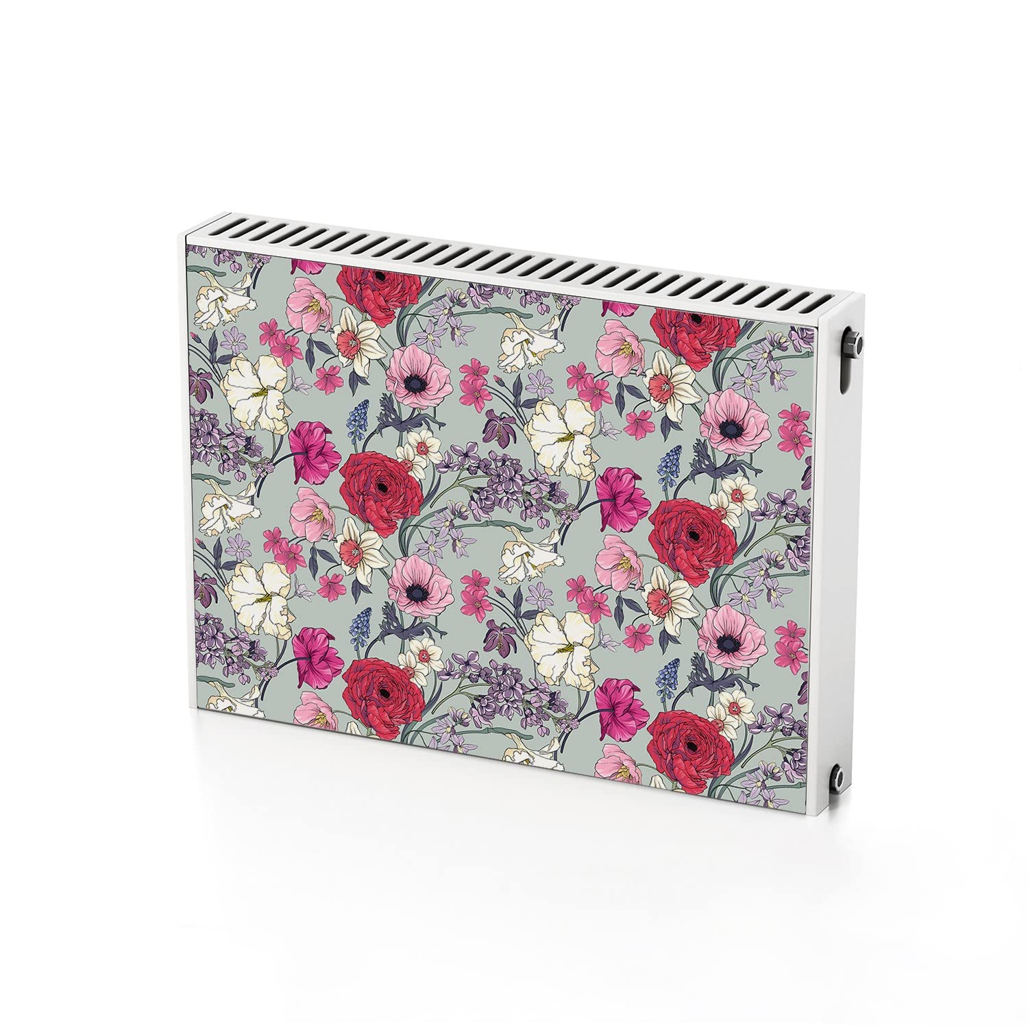 Cache-radiateur moche solution rapide avec cet aimant de chauffage 80x60 cm fleur