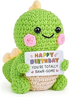 AceThrills Mini Birthday Gifts for Women - Funny Happy Birthday Gifts for Women, Men, Mom, Dad, Sister, Best Friend, Grandma, Wife - Unique Birthdays Decorations Crochet Dino Rawr-Some Gift Card