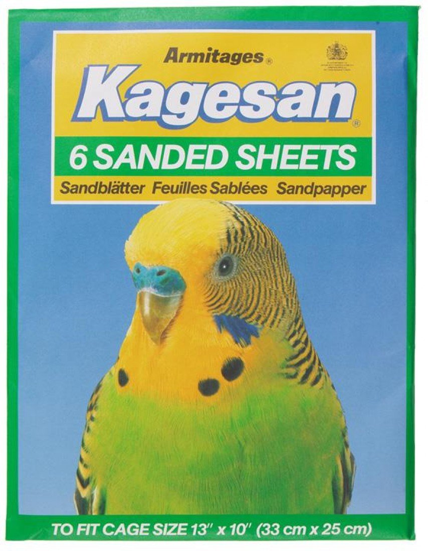 Kagesan Sand Sheets No4 32x25cm tapis sablés pour fond de cage d'oiseaux lot de 12