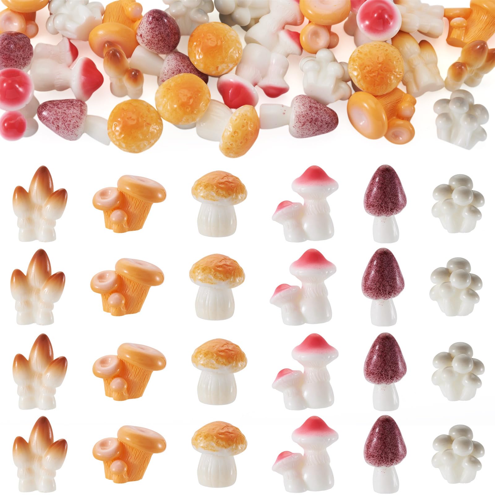 Mini champignons mignons en résine pour un univers magique chez soi