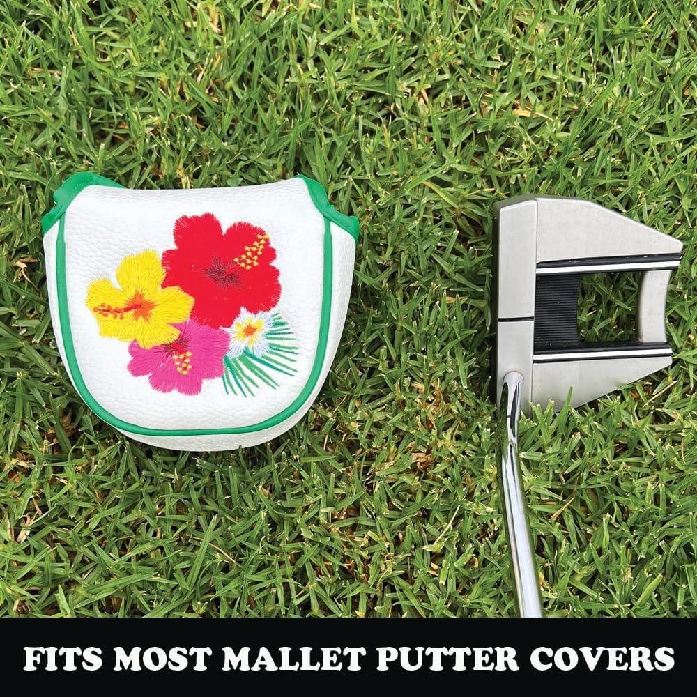 Giggle Golf Tropical Collection Golf Club Headcovers – Driver, Fairway, Hybrid, Blade & Mallet Putter Covers. Colorful Floral Golf Accessories. Premium Golf Headcover Set.