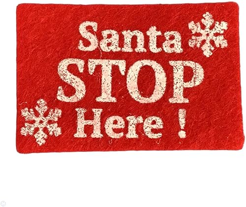 Melody Jane Dolls Houses Tapete para puerta de casa de muñecas, diseño de Papá Noel, color rojo