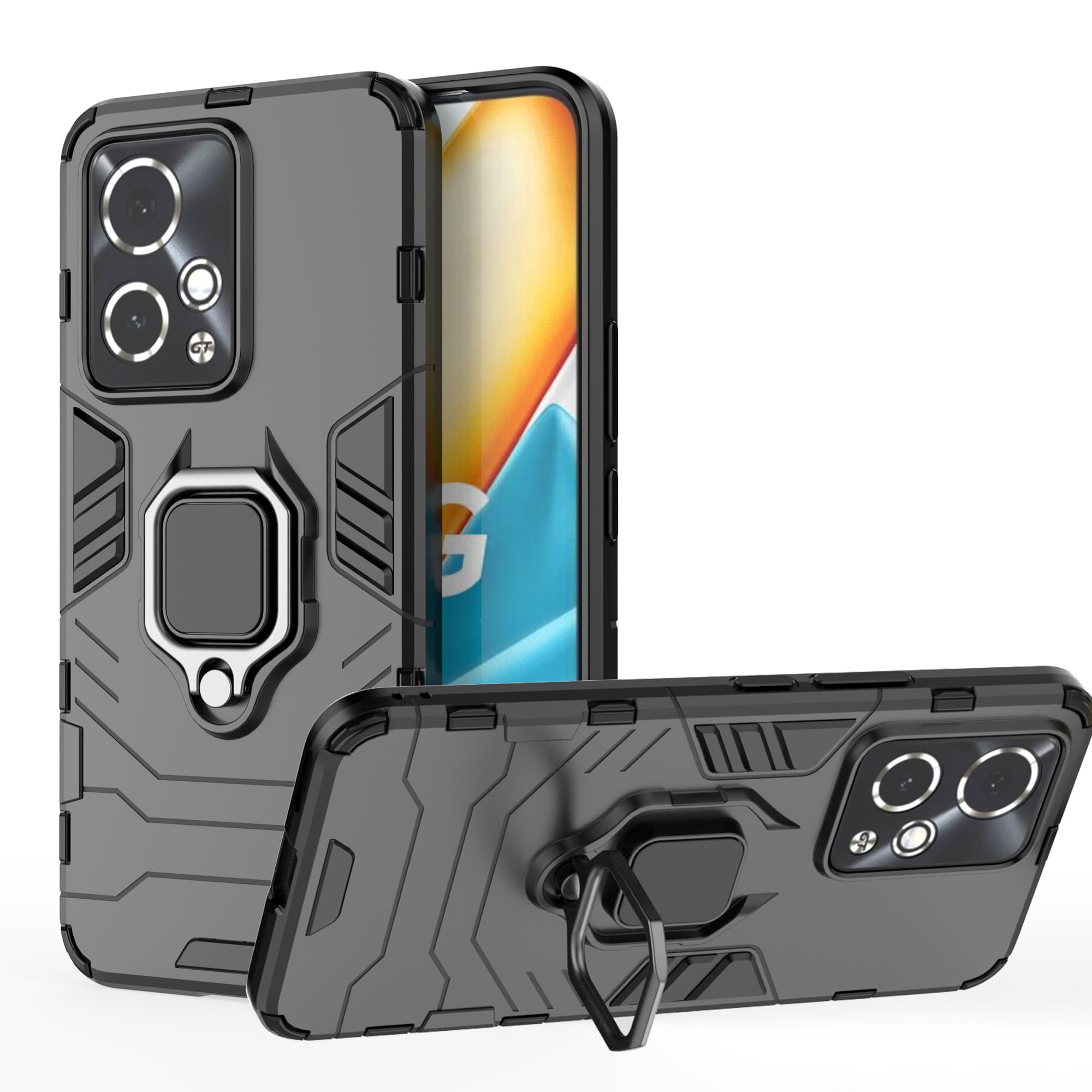 Case for Honor 90 GT 5G [360° Rotating Stand] [Military Grade Anti-Fall Protection] Cover Compatible with Magnetic Car Mount, Black