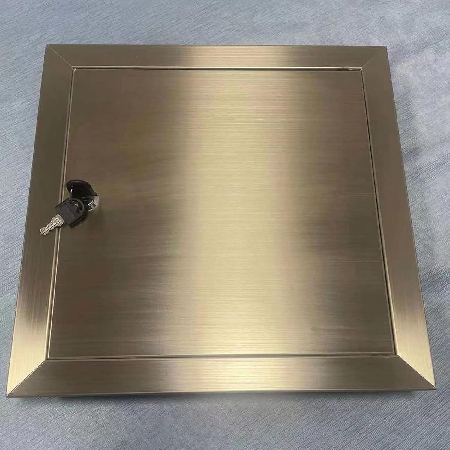Pannello di accesso in acciaio inox con serratura, 45,7 x 45,7 cm, porta di accesso HVAC per cartongesso, soffitto, pavimento, portello e impianto idraulico, piccola porta di accesso per una facile
