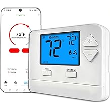 WiFi Thermostats for Home Single-Stage 1Heat/ 1Cool, APP Remote Control, 7-Day or 0-Day Programmable. (C-Wire Required)