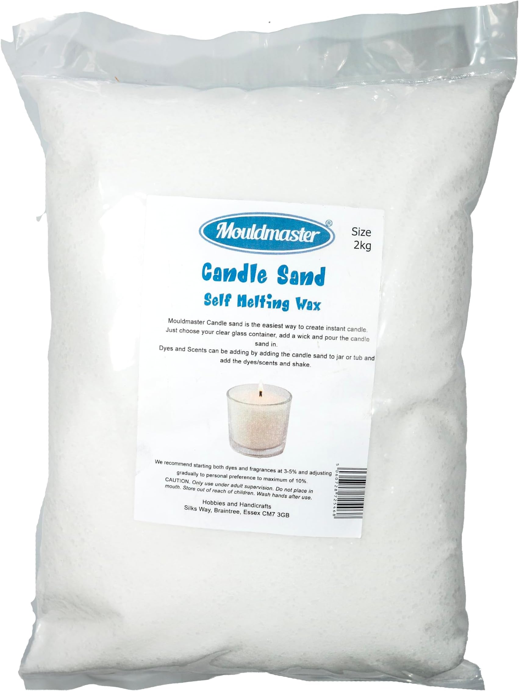 Mouldmaster Candle Sand Granules Self Melting Wax 2Kg, White