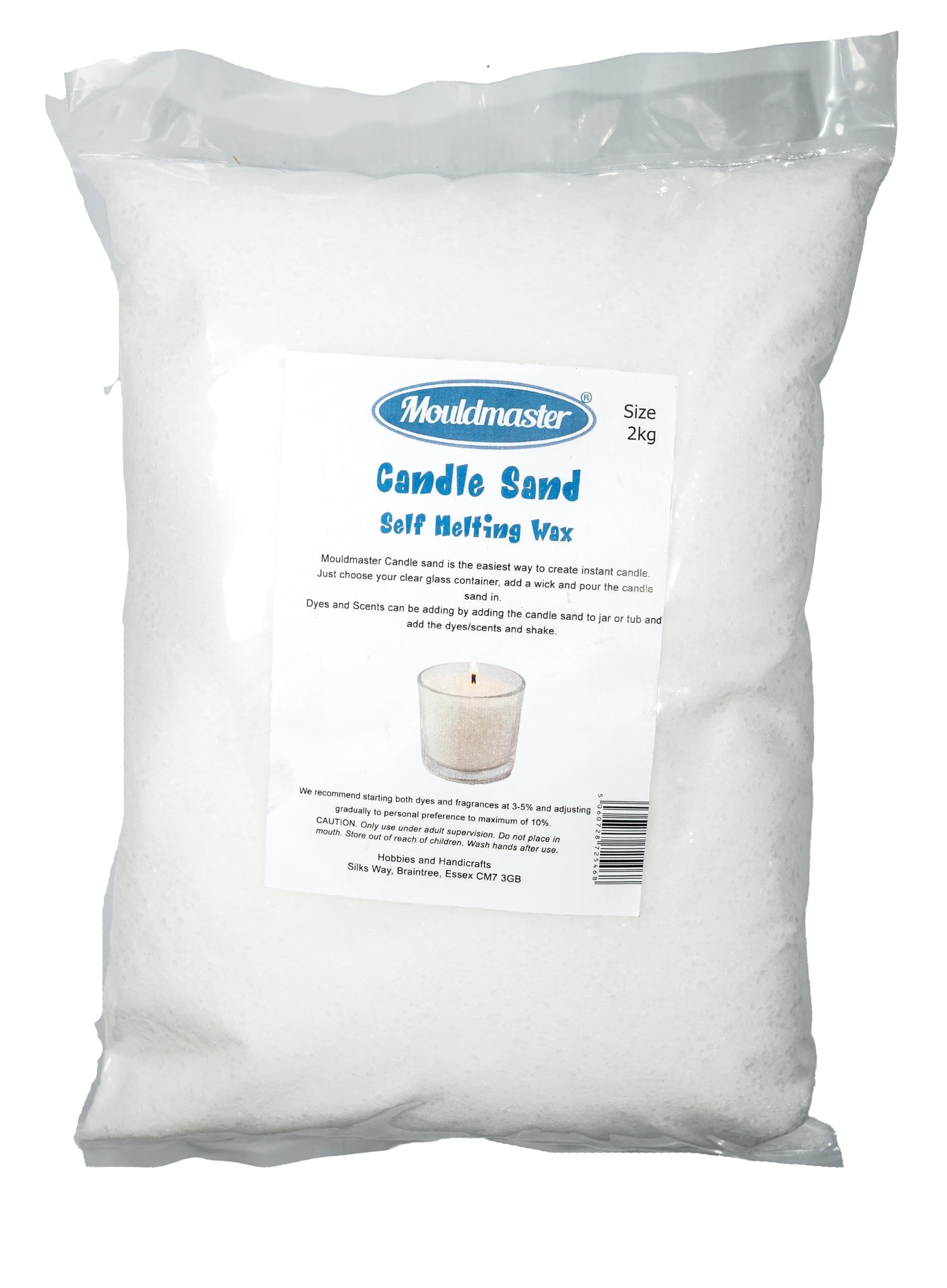 Mouldmaster Candle Sand Granules Self Melting Wax 2Kg, White
