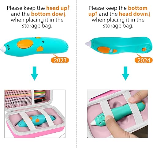 Miniatura 31 de ANKHOH Funda compatible con 3Doodler Start+ Essentials para juego 3D, organizador de almacenamiento para impresión de recarga de filamento y Naranja