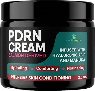 Healthergize PDRN Cream with Salmon DNA, Manuka Honey, Hyaluronic Acid & Hempseed Oil — Korean Anti Aging Face Moisturizer, Firming, Plumping, Smooth Skin Day Night Cream, 2.5 oz, Made in USA