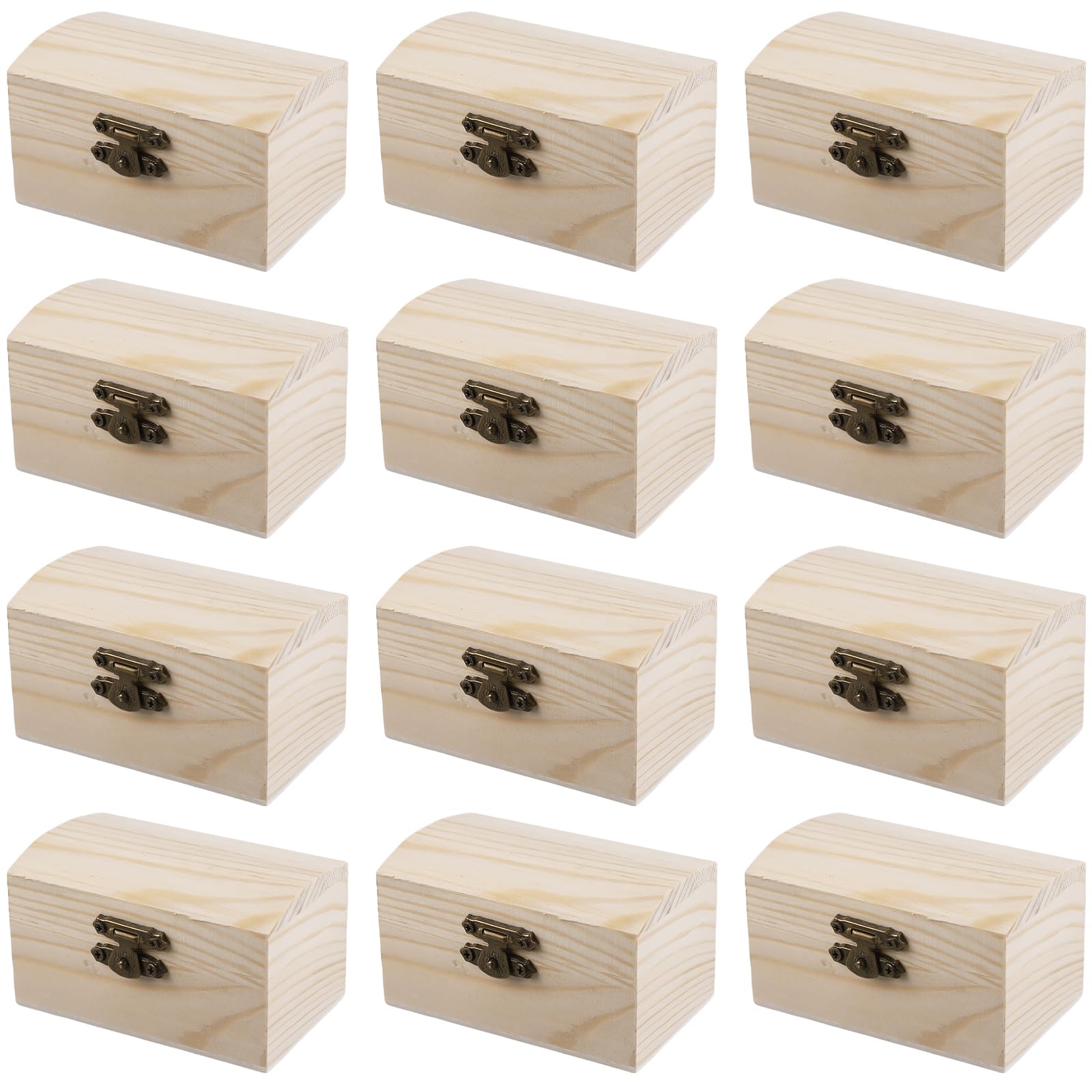 12 mini scrigno del tesoro in legno: piccola scatola di legno con coperchio ribaltabile, piccolo scrigno del tesoro per regali di compleanno