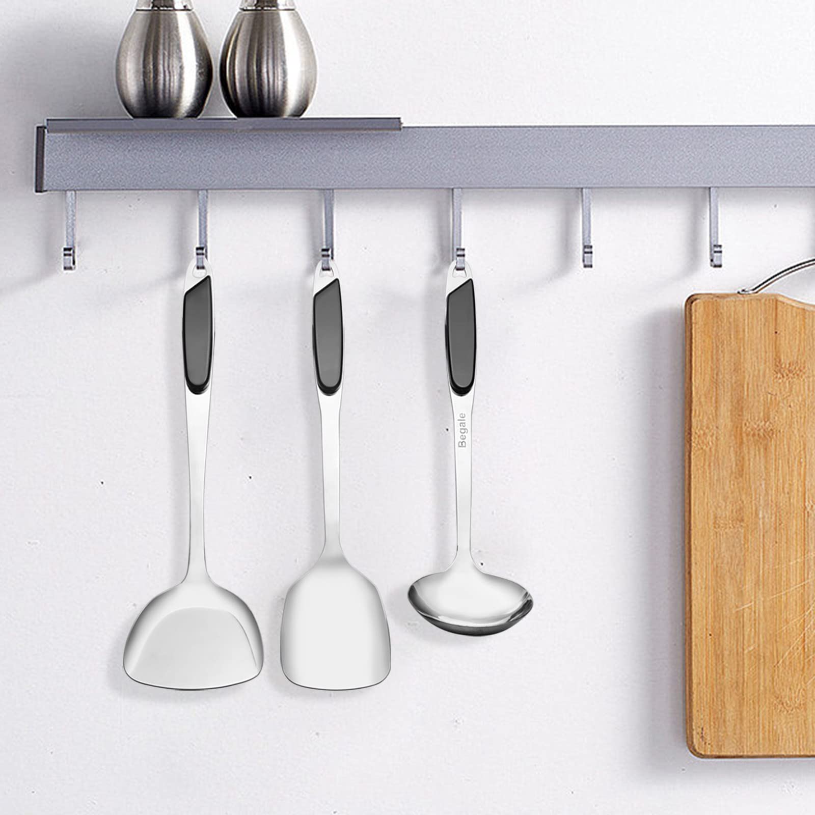 Teyyvn Ustensiles de cuisine en acier inoxydable 8 pièces