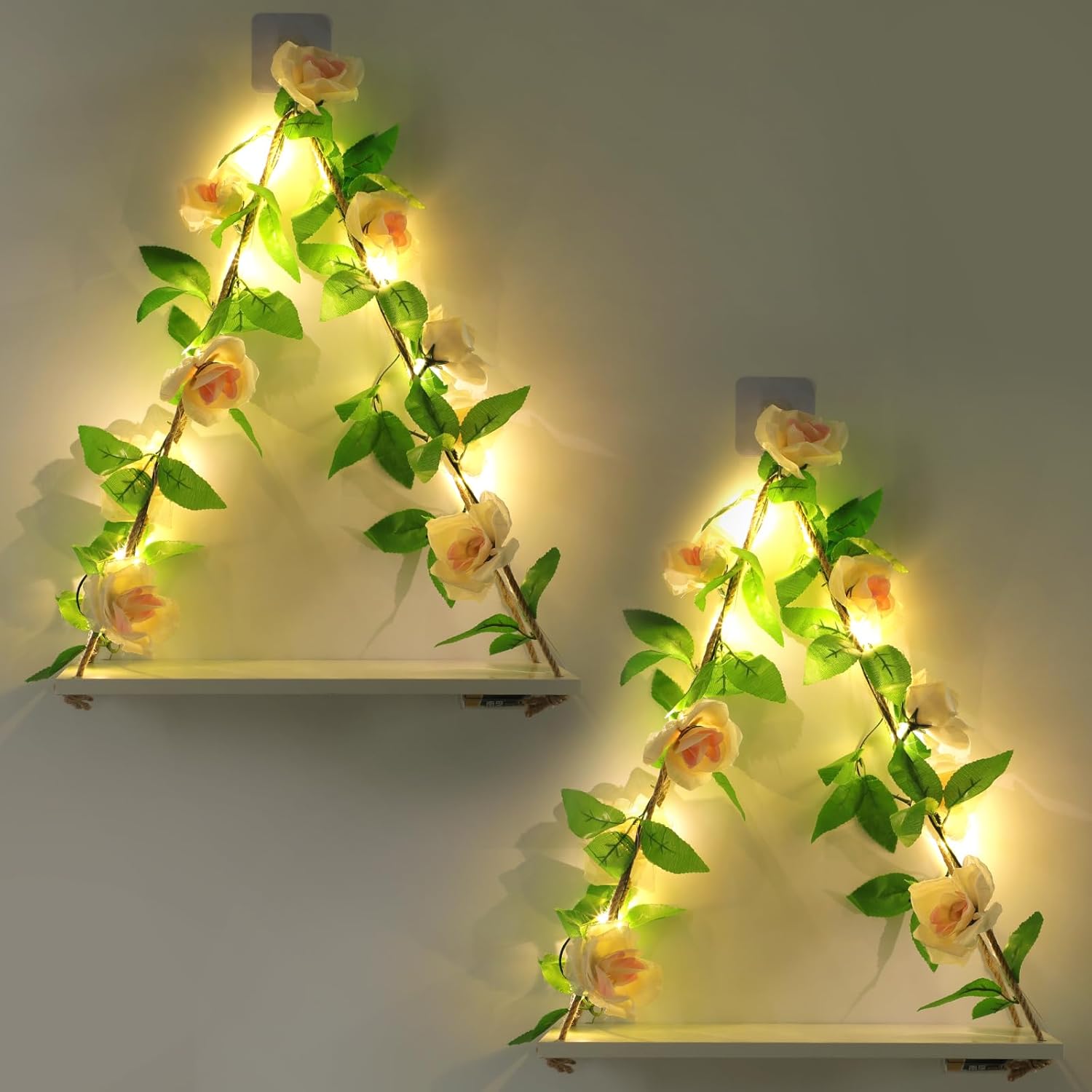 Floating Shelves for Wall,Plant Wall Decor,Hanging Shelf,Cottage Core Decor,Room Decor Aesthetic,Trinket Shelf,Hanging Shelves,Floating Shelves for No Drilling,Two-Piece Set