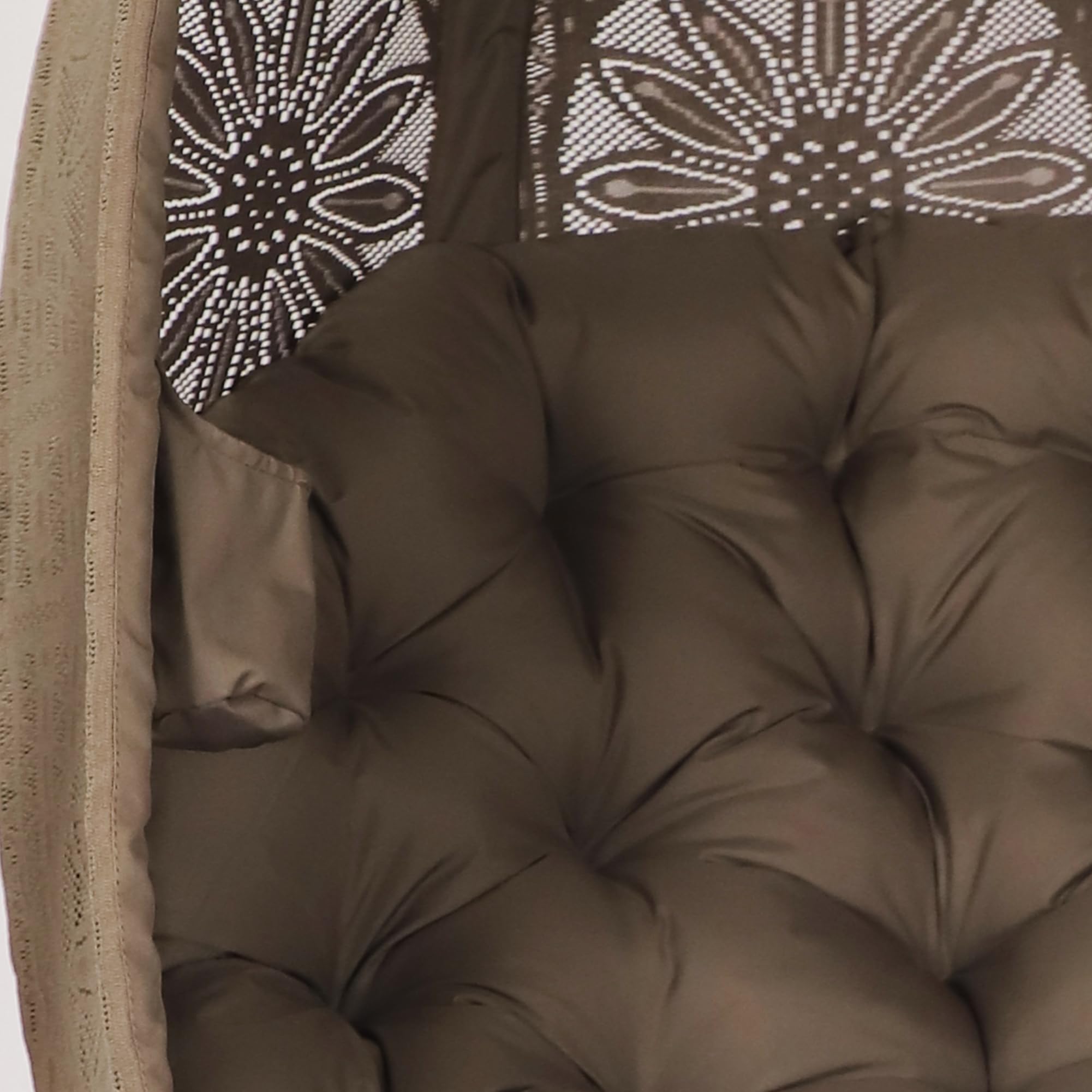 Hängesessel mit Gestell Sonnenblume Ei-Stuhl - Handgeflochtener Hängestuhl mit wasserfester Sitzauflage für Garten, Balkon & Innnenbereich - Gemütlicher Schaukelstuhl für Erwachsene