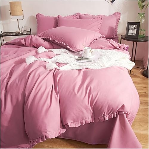 Miniatura 3 de VAUNDY Juego de ropa de cama de color sólido compatible con cama Queen Matrimonial, funda de edredón de cama doble, funda de almohada, sábanas