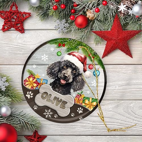 Miniatura 24 de Adorno personalizado de Yorkie para Navidad, adornos personalizados con nombre de mascota, adornos acrílicos para colgar en el árbol de la puerta