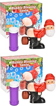 Christmas Santa Bubble Machine, Fart Santa Claus Bubble Blower, Automatic Bubble Maker with Music and Lights, Creative Santa Blow Bubble Toy, for Children & Prank Gifts 1/2 pieces
