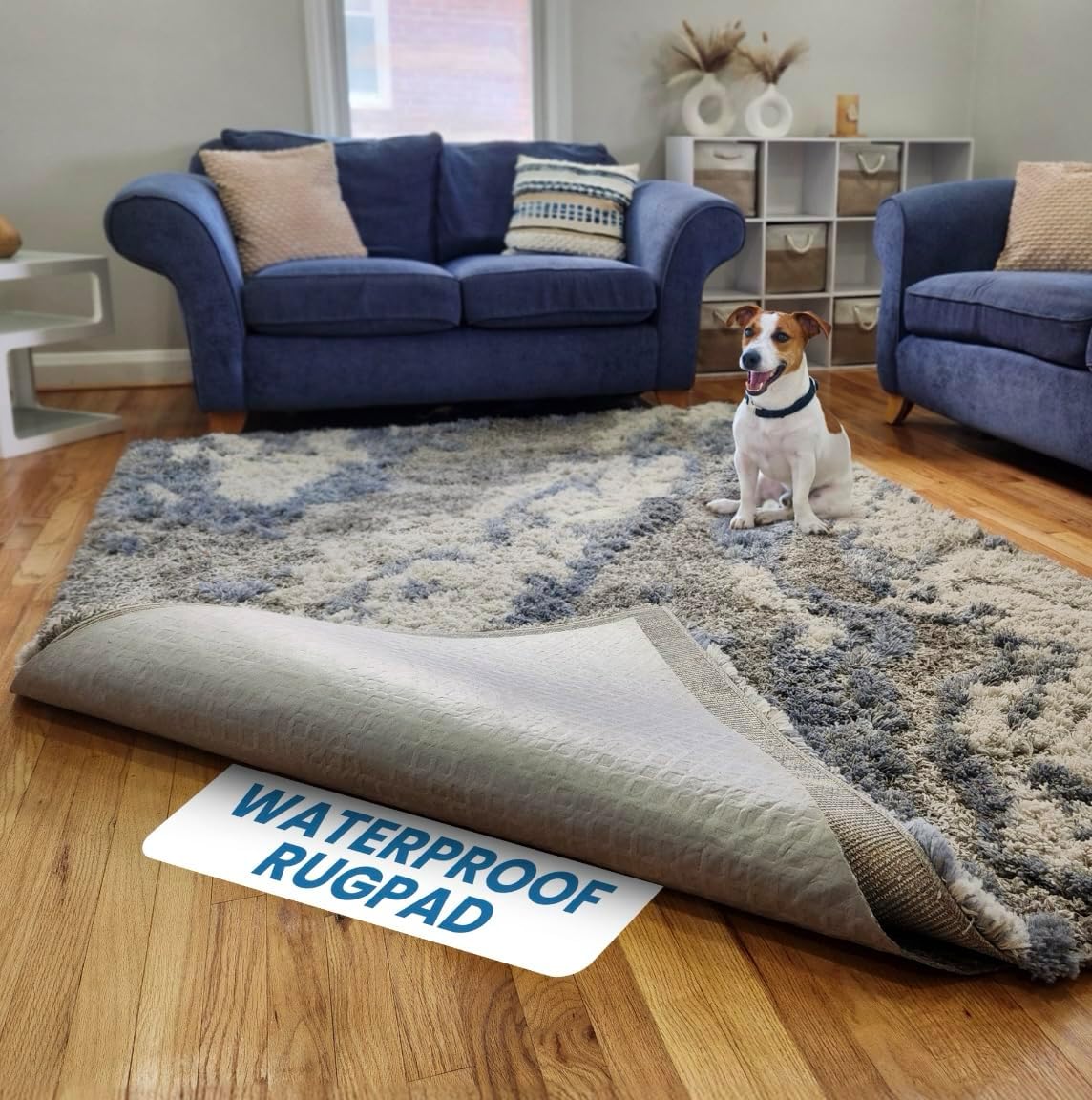 - Waterproof Rug Pad | 5x8 ft - 1/4" | Washable Non Slip Rug Pad - Safe for All Floors - Made in the USA - Protects Floors and Locks Rugs in Place - Pet-Friendly