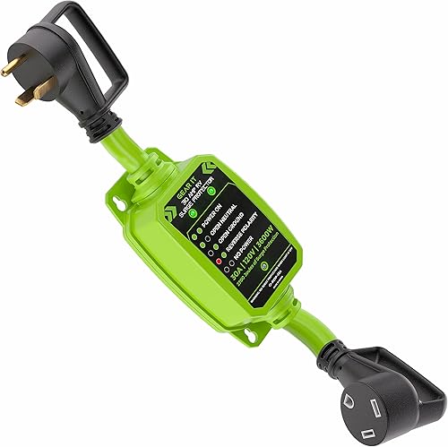 GEARit Protector contra sobretensiones RV de 30 amperios, analizador de circuitos, protector de voltajemonitor con protección contra sobretensiones