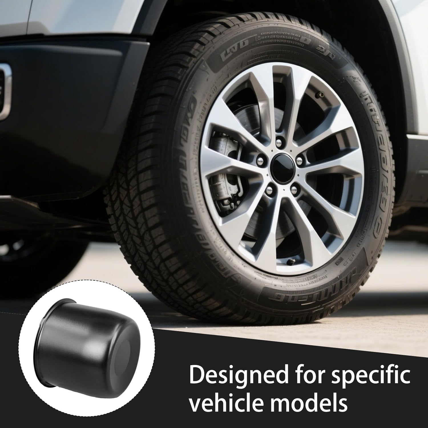 6 Pcs 4.25 Inch Wheel Center Caps Black Removable Push Through Trailer Center Caps for Truck Auto RV Wheel Rim