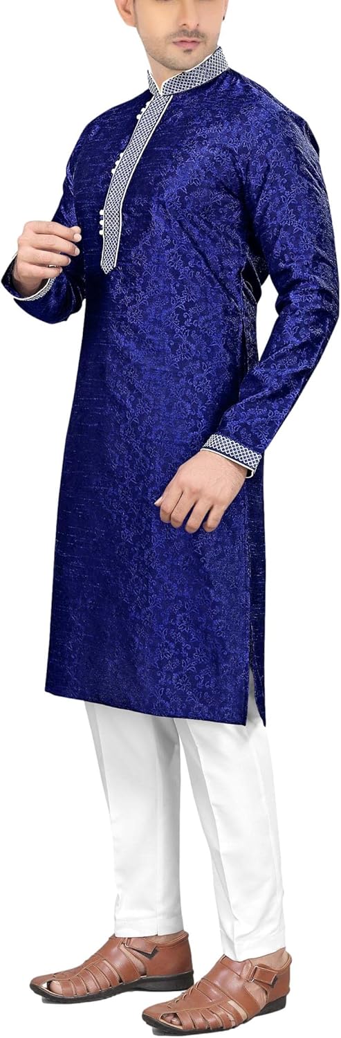 SK112 Men's Kurta Pajama Set Indian Traditional Party Wear Outfit - Image 2