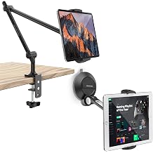 AboveTEK Tablet Stand Holder for Desk & Bed Bundle with iPad Suction Mount, Phone Tablet Stand Holder with Suction Cup Fits 4"-11" Tablet/Phone/iPad mini/Air