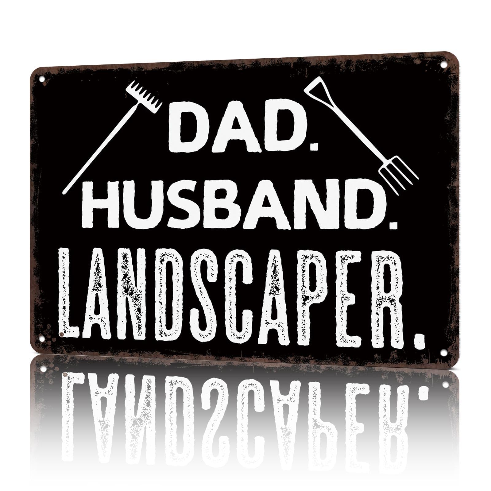 KWQDOZF Vintage Metal Signs Dad Husband Landscaper Funny Tin Sign Poster Wall Art For Home Room Bedroom Office Decor 8x12inch