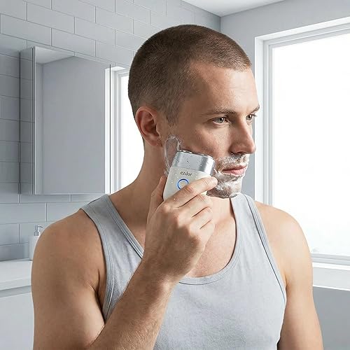 Miniatura 4 de Mini afeitadora eléctrica, maquinilla de afeitar eléctrica para hombres, maquinilla de afeitar de aleación portátil, recargable USB-C, doble hoja,
