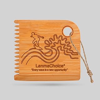 Surf Wax Comb - Bamboo Surfboard Wax Scraper and Surf Board Wax Remover, Scraper Tool, Wax Comb for Surfboard