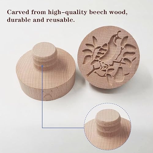 Miniatura 9 de Molde de madera para galletas, sello de galletas de madera, molde de prensa para galletas, molde de galletas 3D, molde de madera para hornear,