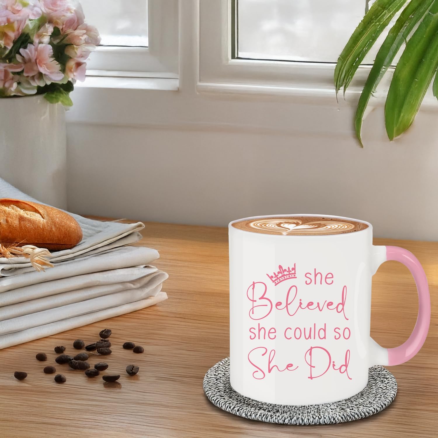 Graduation Gifts, One Degree Coffee Mug, Funny Graduation Gifts for Her, Master's Degree PhD Graduates Grad College Gift for Him Friends, Ceramic Mug Dishwasher & Microwave Safe (Pink&White) - Image 5