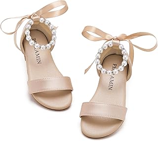Toddler Girl Sandals - Flower Girl Summer Dress Shoes Open Toe Little Kid Wedding Party