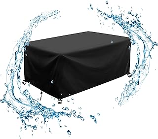 Gartenmöbel Abdeckung Wasserdicht 200x70x50cm/LxBxH 420D Oxford Schutzhülle Anti-UV Abdeckplane für Gartentische Terrassenmöbe Winterfest Outdoor Gartenmöbel Abdeckhaube-Schwarz