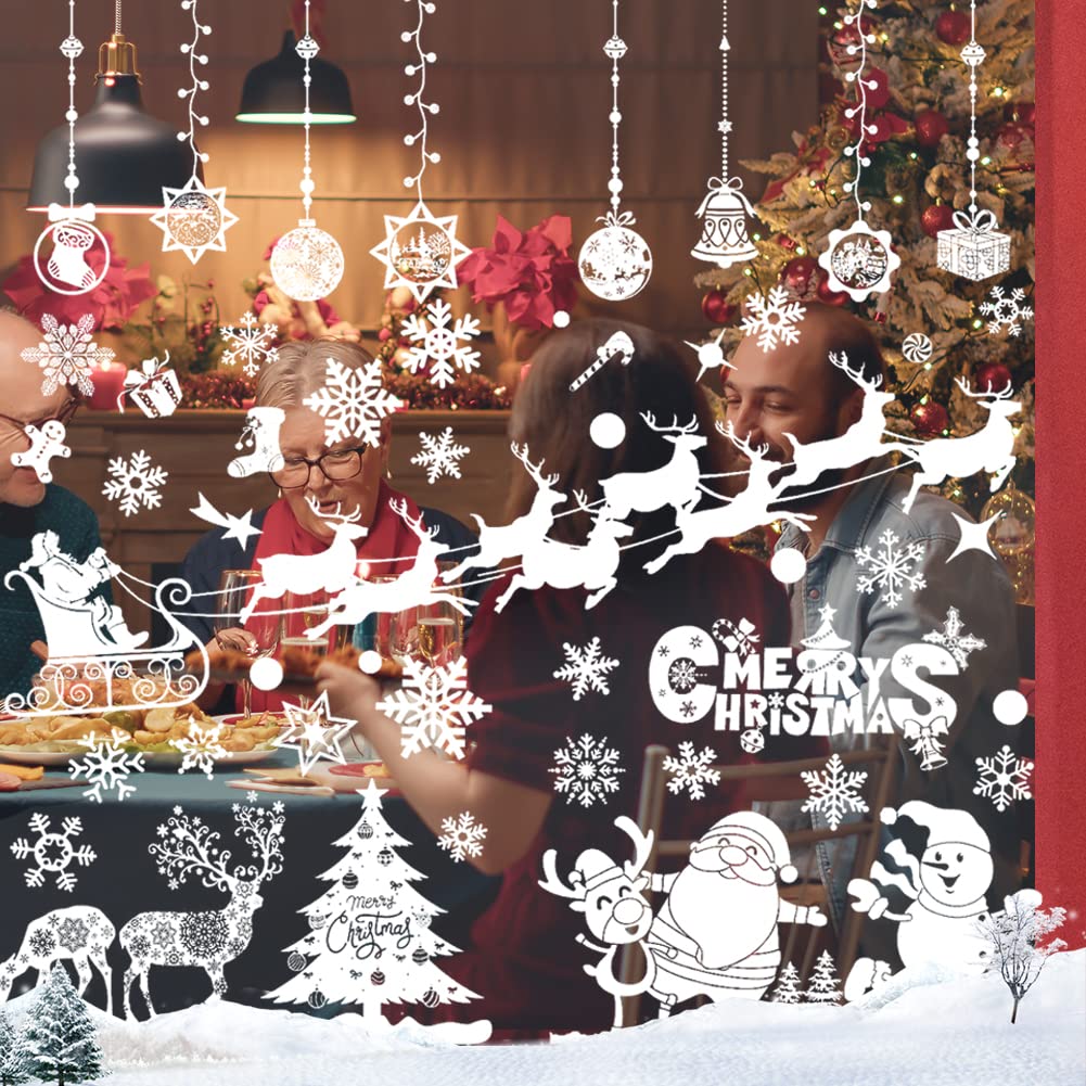 Stickers Noel Fenetre Réutilisable, 229 Autocollant Noel
