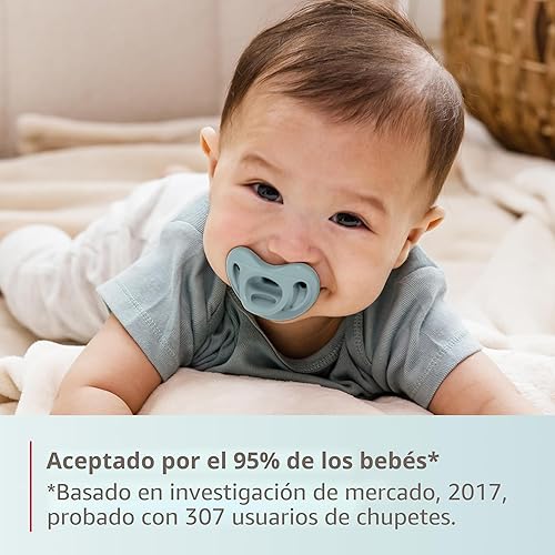 Miniatura 5 de NUK Chupetes de ortodoncia cómodos 100% de silicona, 0-6 meses, Blue Fashion, colección Timeless, 5