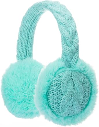 Winter Knit EarMuffs for Kids Warm Furry Girls Ear Muffs | Plush Toddler Ear Warmers Outdoor Ear Covers