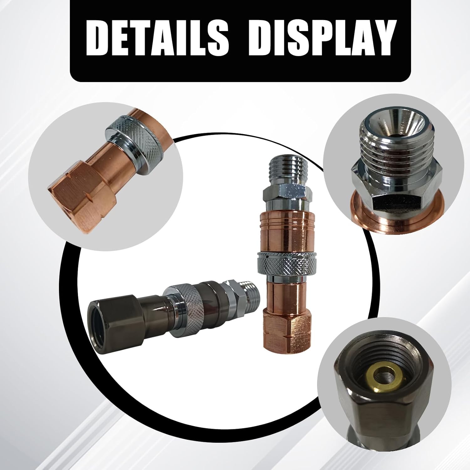 Upgraded Oxy Acetylene Torch Quick Connect Fittings Set - 9/16"-18 B, Brass Steel, Leak-Proof Check Valve, for Welding and Cutting Torch Hose (Fuel/Oxygen) - Max 145 PSI