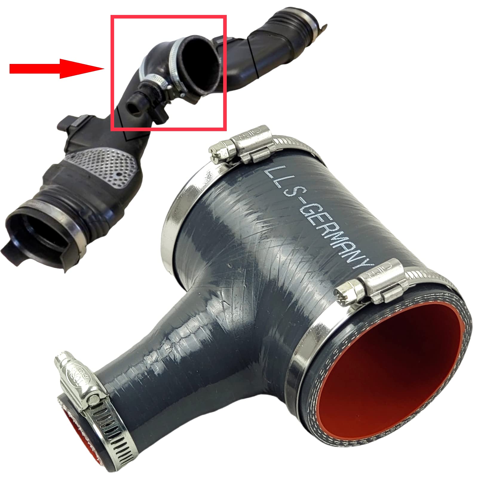 A6420908237 Tubo de aspiración Medidor de masa de aire Compatible con MB-Benz OM642 V6 Kit de reparación